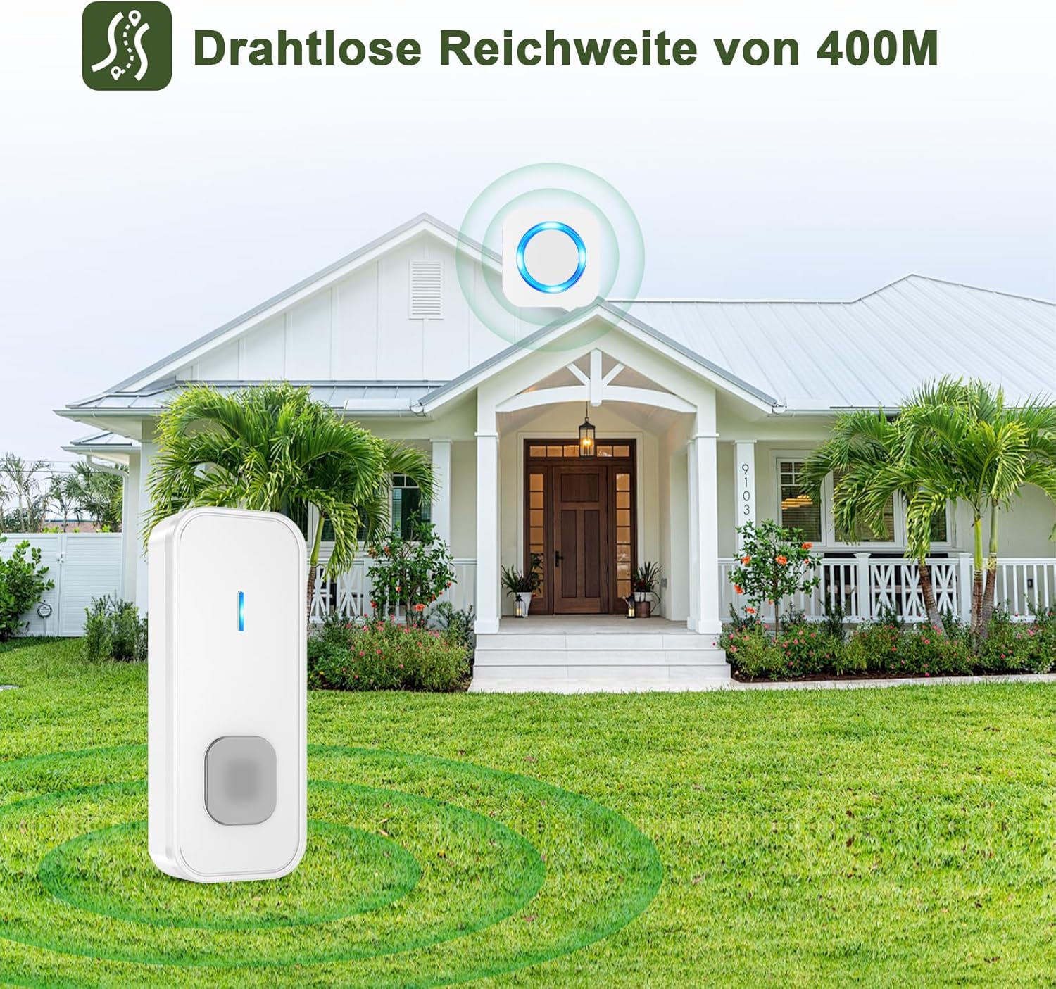 SURFOU wireless doorbell in a home setting