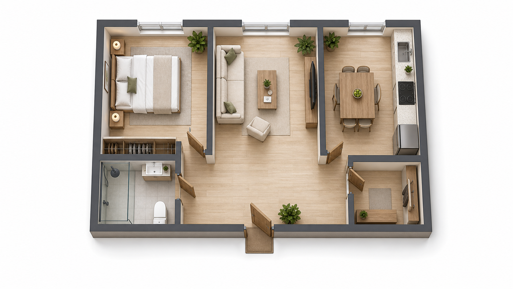 1 Pulsador + 1 Receptor reference floor plan for Piso, estudio, pequena tienda