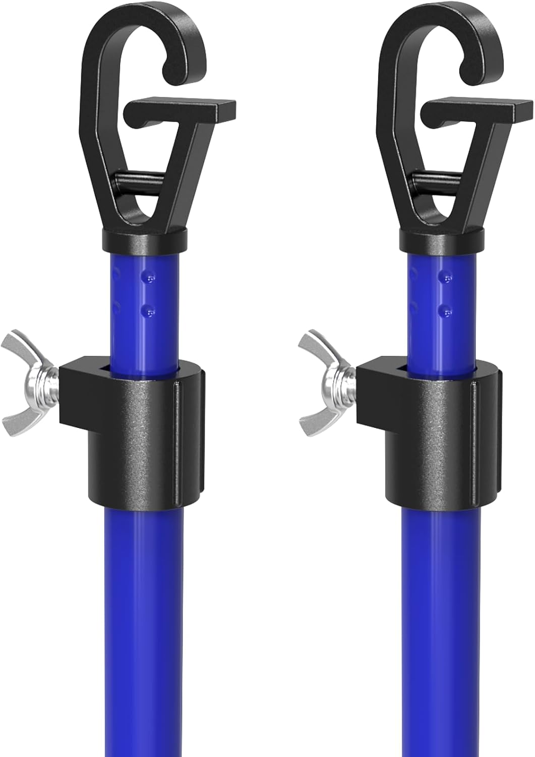 SURFOU Washing Line Pole Set of 2, Telescopic Clothes Prop 2.4m G-Hook