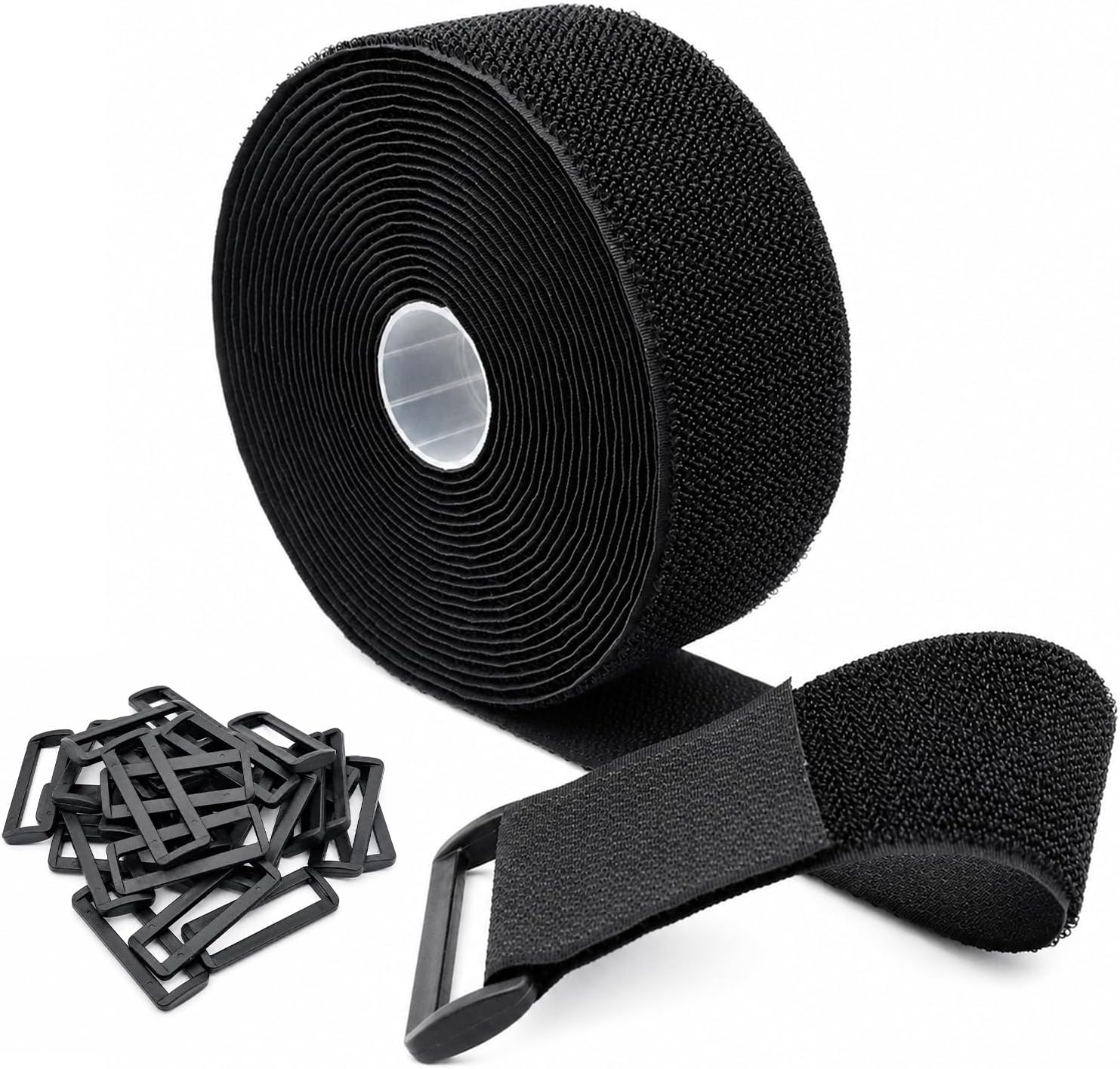 SURFOU Reusable Cable Ties - 6m x 5cm, 30 Fasteners, Self-Adhesive B0FV8HBF9N