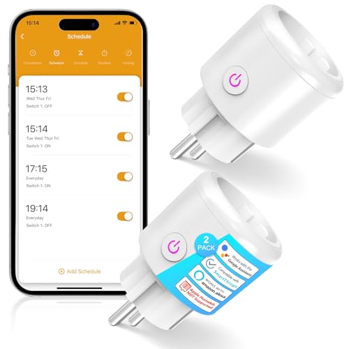 SURFOU Smarte Steckdose - WiFi, 2er-Pack, Strommessung B0CYZNLT2C