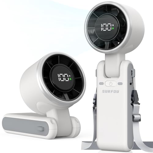 SURFOU Handventilator - 4000mAh, 5 Stufen, Weiss B0GD57NJNF
