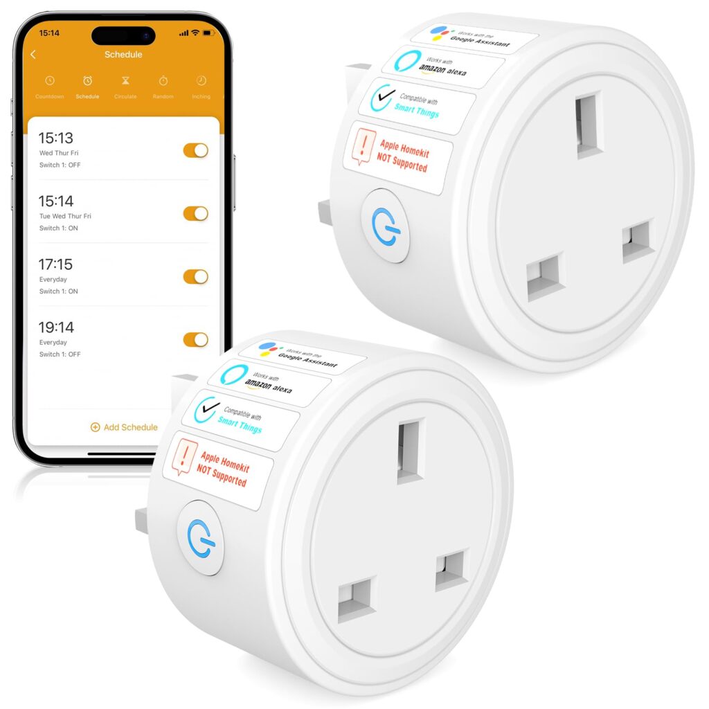 SURFOU Smart Plug - WiFi, 13A, 2 Pack B0GF1T57MQ